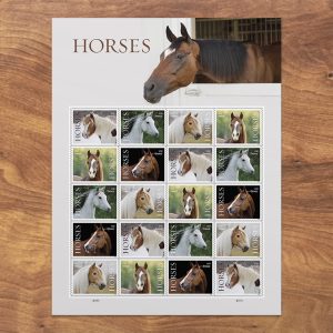 Horses Stamps, Sheet of 20