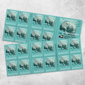 Save Manatees Stamps, Book of 20