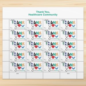 Thank You, Healthcare Community Stamps, Sheet of 20