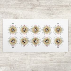 Global: 1794 Compass Rose Stamps, Sheet of 10