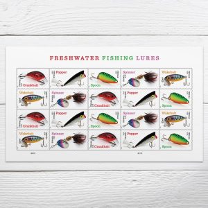 Freshwater Fishing Lures Stamps, Sheet of 20