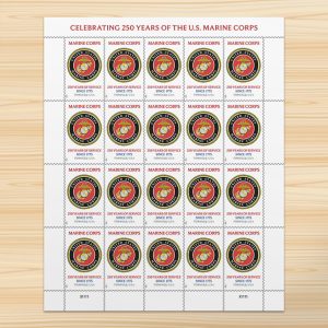 U.S. Marine Corps 250th Stamps, Sheet of 20